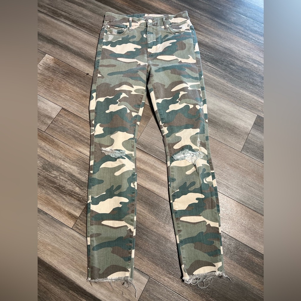 Mother High Waisted Looker Ankle Fray See‎ Me Pants- 25